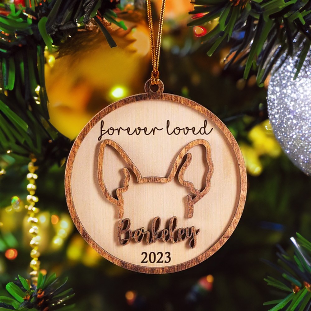 Ornement commémoratif personnalisé d’oreille de chien