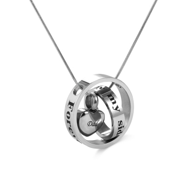 Forever in My Heart Stainless Steel Cremation Urn Necklace for Ashes