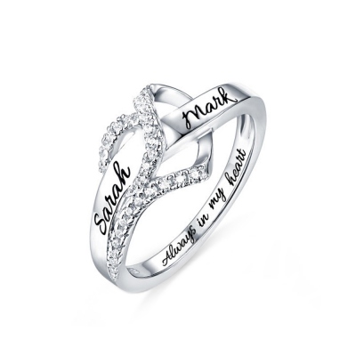 Customized Heart CZ Ring