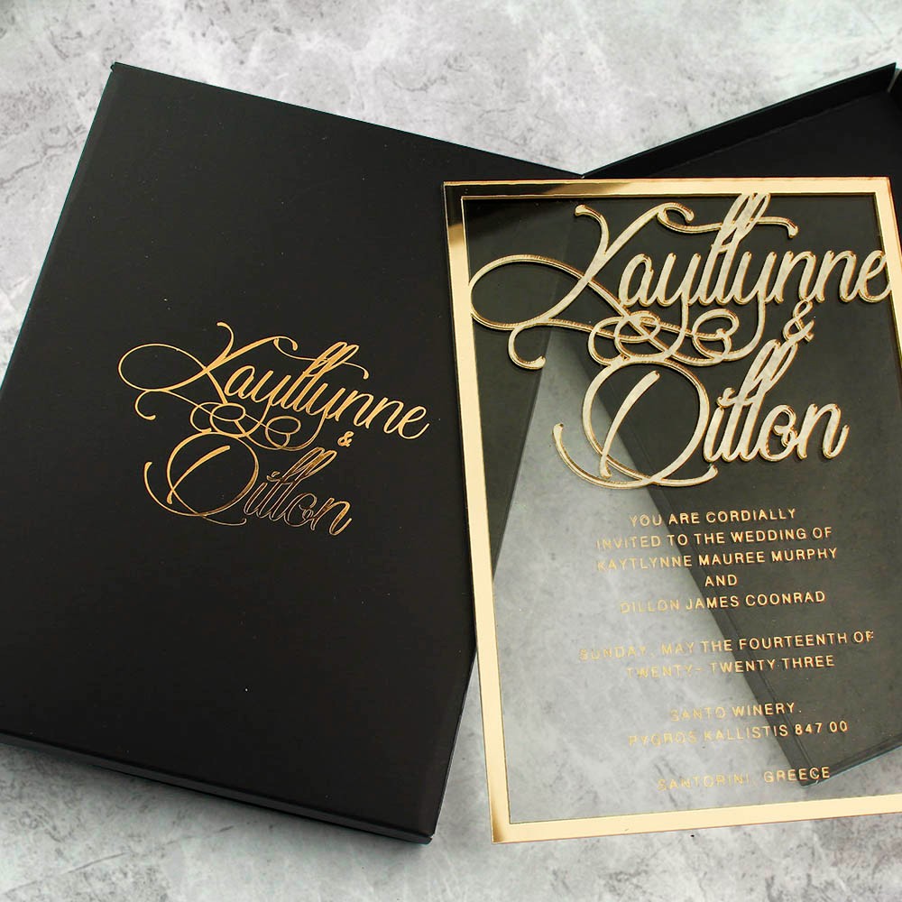 Invitations de mariage en acrylique