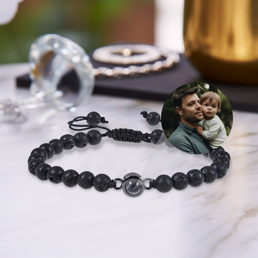 Black Gallstone Beads Warp Bracelet