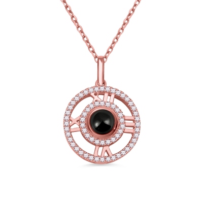 Personalized Projective Photo Love Necklace in Rose Gold