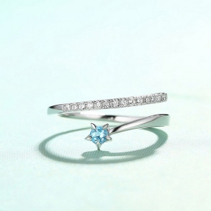 Adjustable Two Piece Gemstone Rings in Silver