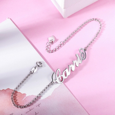 Personalized Name Anklet in Silver