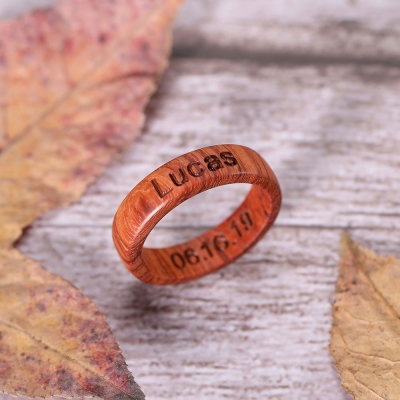 Engraved Wood Ring