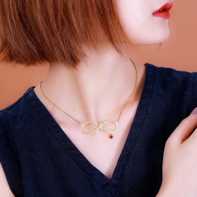 Customized Infinity Single Necklace In Gold