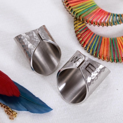 Statement Ring with round edges cuff 