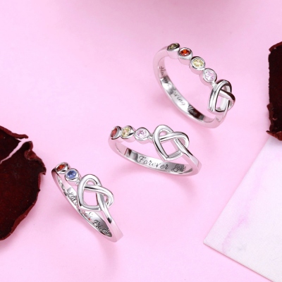  Birthstone Heart Ring