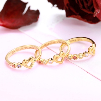  Birthstone Heart Ring
