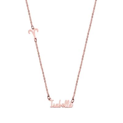 Personalized Sideways Cross Name Necklace