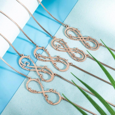 Personalized Sparkling Infinity Name Necklace in Rose Gold