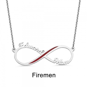 Personalized Inifinity Name Necklace Gift for Hero's Mom/Wife