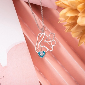 Personalized Love Epoxy Birthstone Necklace