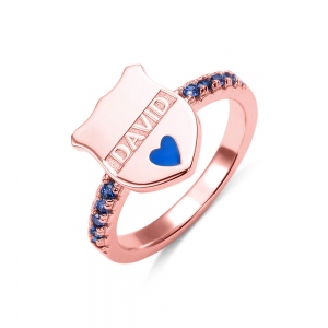 Personalized Police Badge Ring