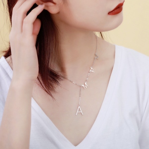 Personalized Sideways Initial Necklace