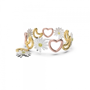 Personalized Initial Moon & Flower Ring Daisy Ring