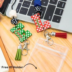 Personalized Cute Pencil/Apple/Initial Lanyard