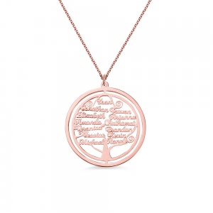 Personalized 9-13 Names Family Tree Necklace