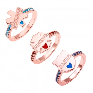 Personalized Badge Ring for Firefighter Police Medical Staff