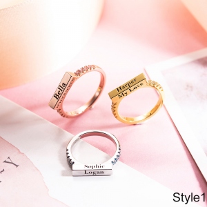 Engraved Vertical & Horizontal Bar Ring