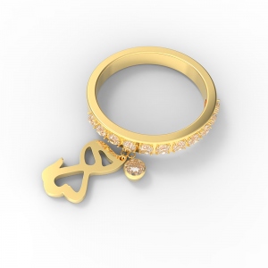 Personalized Birthstone Ring with Dog