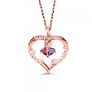 Forever Together Twisted Strings Birthstone name necklace
