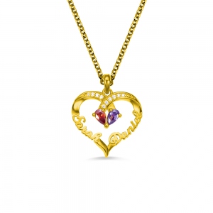 Forever Together Birthstone Name Necklace