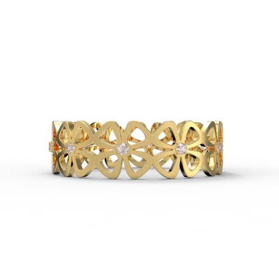 Custom Four-Leaf Clover Array Birthstone Ring