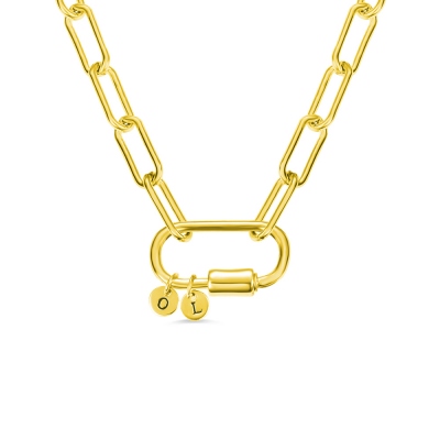Personalized Screw Clasp Paperclip Chain Necklace