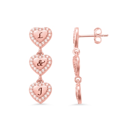 Boucles d'oreilles personnalisées 1-9 coeurs pour elle