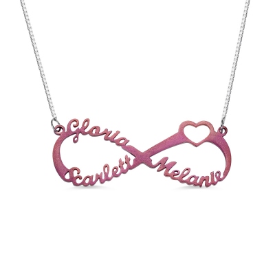 Personalized Colorful Infinity Name Necklace