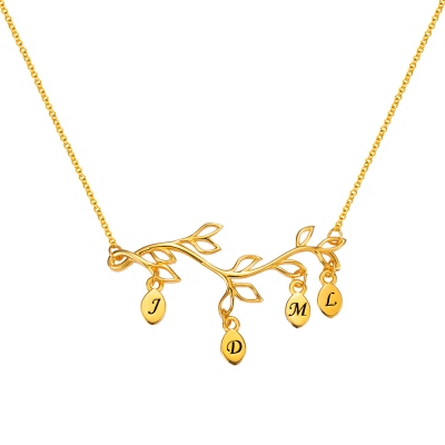 Custom Family Tree Branch Birthstone Necklace
