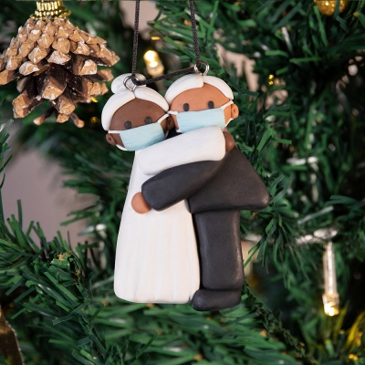 Customized Bride and Groom Clay with a Mask
