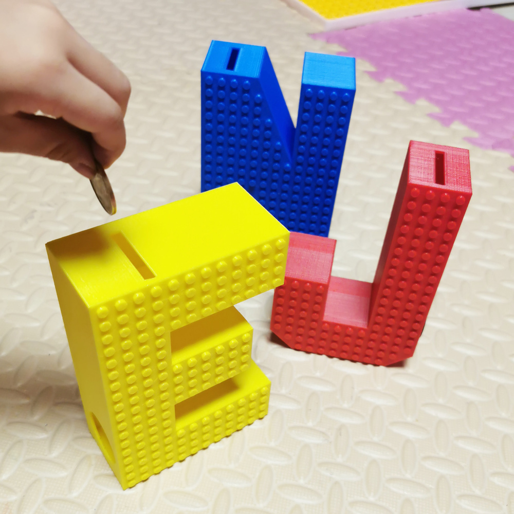 Presente personalizado com nome impresso em 3D para caixa de dinheiro