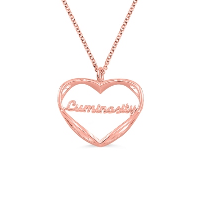 Personalized Heart Shape Infinity Necklace
