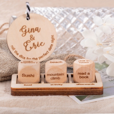 Personalized Wooden Date Night Dice
