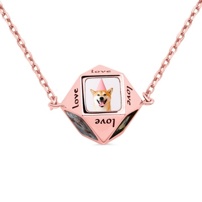 Personalized Polygonal Photo Necklace
