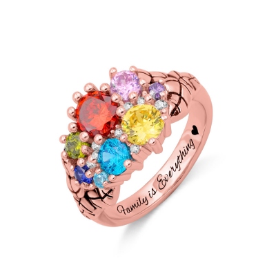 Personalized Mother's Birthstone Ring