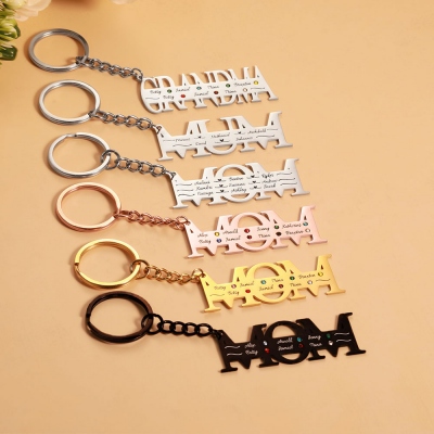 Customized 1-12 Family Names Key Chain Gift for Mother