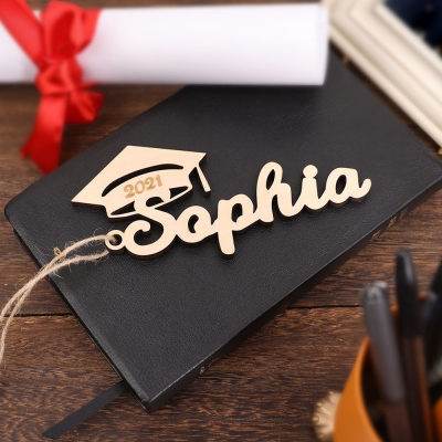 Personalized Wooden Graduation Cap Tag