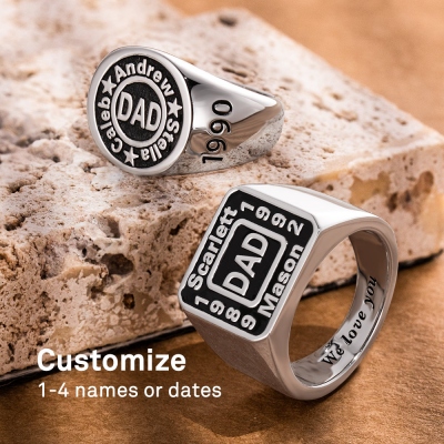 Siegelringe mit personalisiertem Gravurgeschenk für Papa