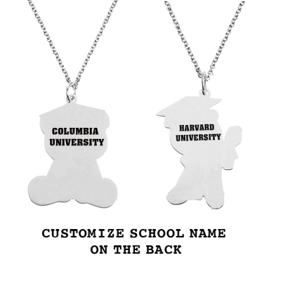 Custom Bear Necklace for Graduation Gift