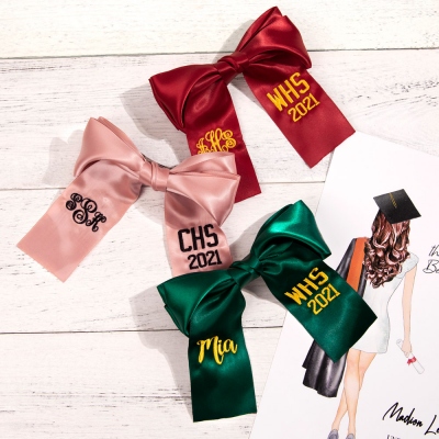 Personalized Monogram Graduation Cap Bow