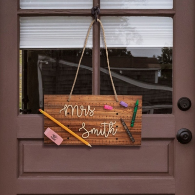 Personalized Wooden Teacher Ruler Sign