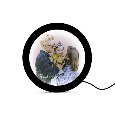 Personalized Photo LED Three-color Mirror with Engraving