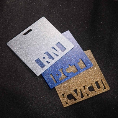 Anpassad Glitter ID Badge Buddy