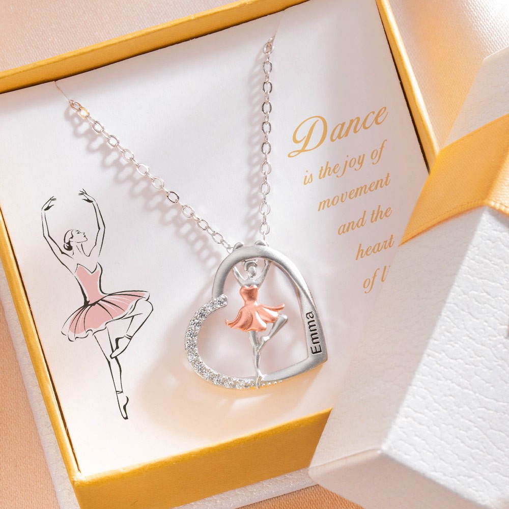 Heart Ballet Dance Necklace