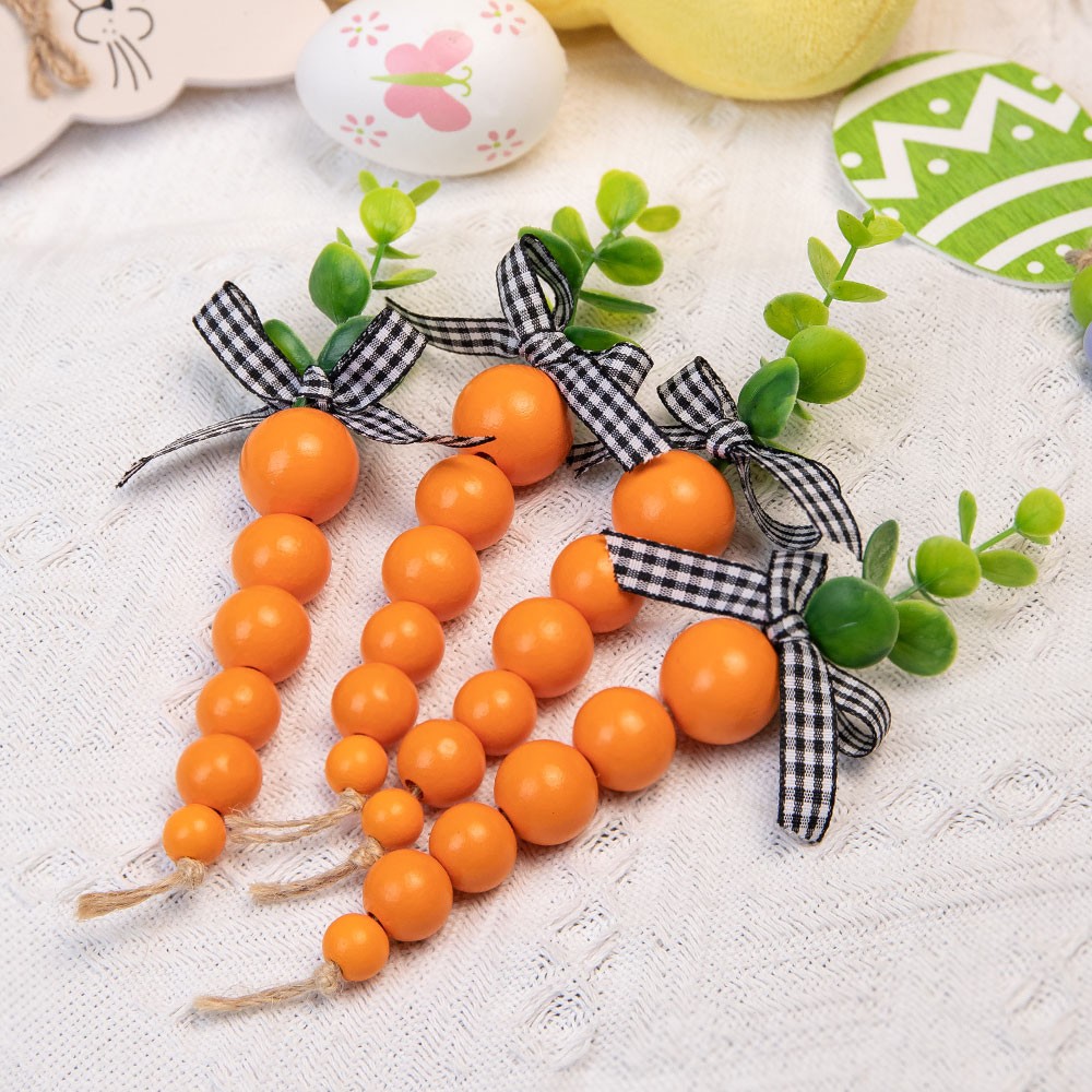 wooden bead carrots