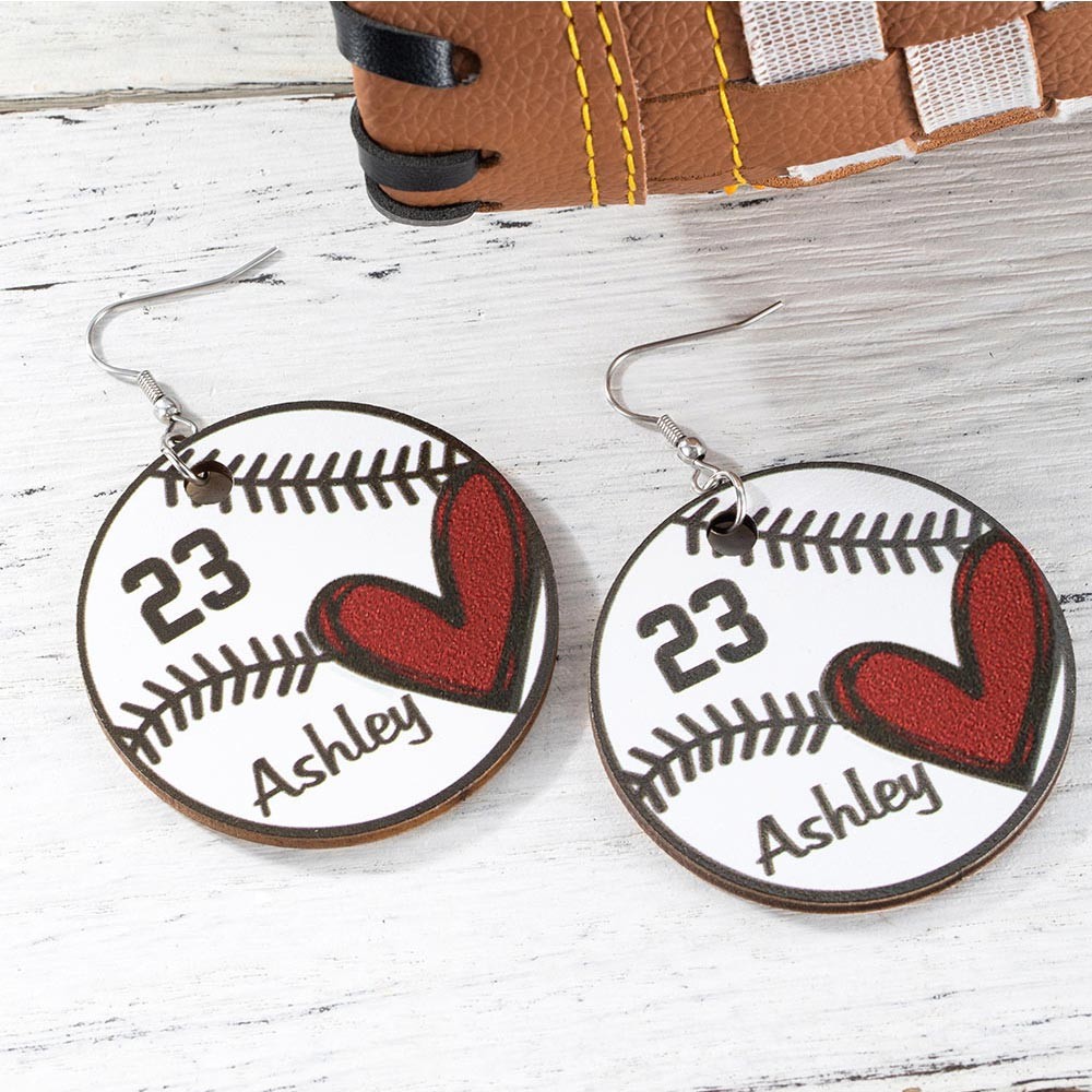 Custom Baseball Number Earrings