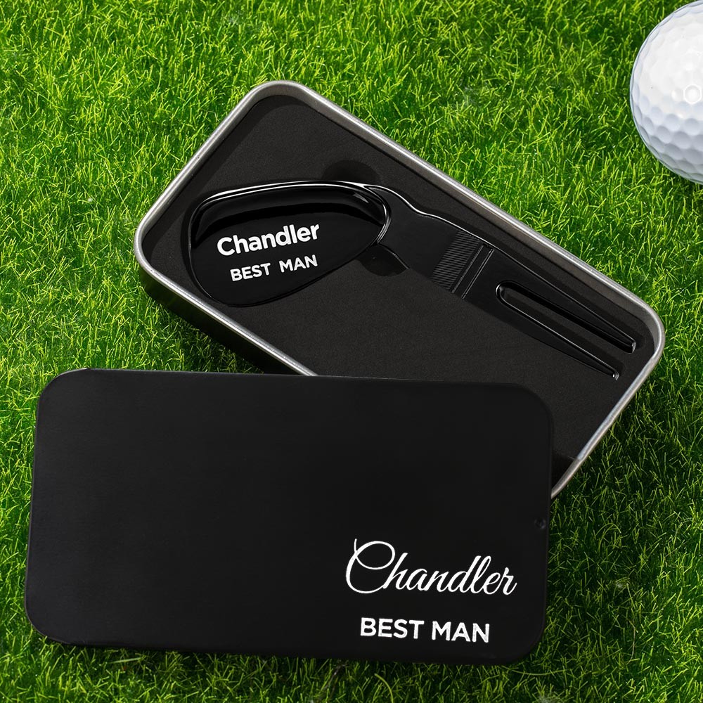Custom Engraved Golf Divot Tool for Wedding Party, Golf Divot Repair Tool for Groomsman & Best Man Gifts, Easily Attach and Access Divot Tool
